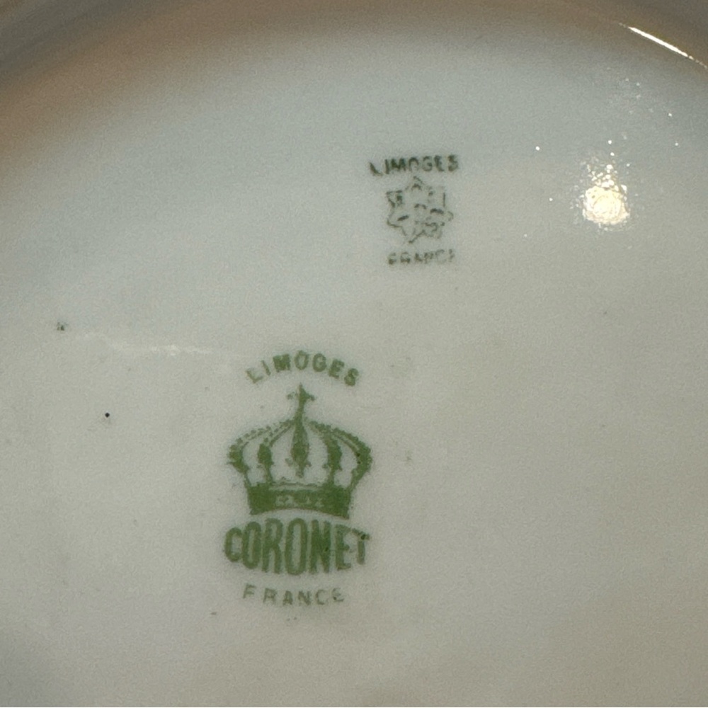 Antique Limoges Coronet Yellow Rose Plate Set 7.5”, Circa 1906-1920, HandPainted - Picture 7 of 8